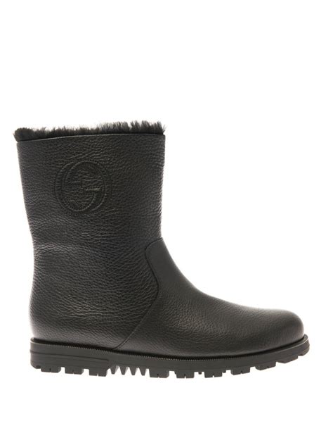 gucci meguro fur lined boots|Gucci Boots .